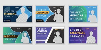 Bundle Medical Thumbnail Design Templates vector