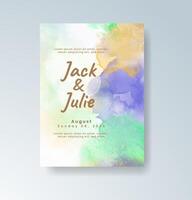 Romantic script paired with watercolor artwork invite. vector