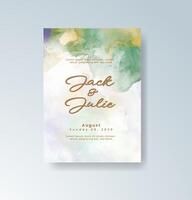 Hand-painted watercolor invite with elegant script. vector