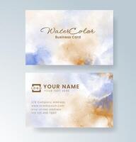 Artistic impression on business cards using watercolor design. vector