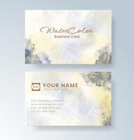 Abstract watercolor overlay adding charm to contact cards. vector