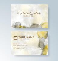 Freeform watercolor strokes across a structured business card. vector