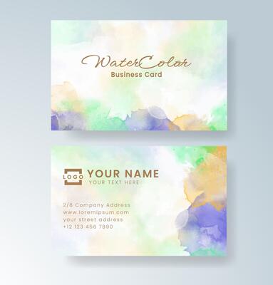 Abstract watercolor brush strokes in a sleek card design.