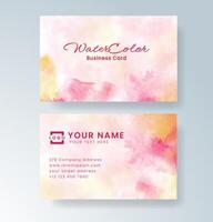 Fresh and colorful business card with subtle watercolor tones. vector