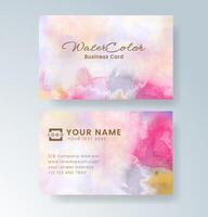 Blended watercolor colors creating a modern business card feel. vector