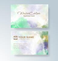 Simple yet artistic business card with watercolor fade. vector