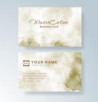 Stylish business card with minimal text and watercolor backdrop vector