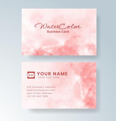 Watercolor-inspired business card with a clean, elegant layout.