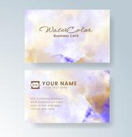 Abstract watercolor strokes in a stylish business card format. vector