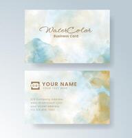 Minimalist business card layout enhanced with watercolor touches. vector