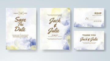 Graceful wedding card layout with soft digital painting. vector