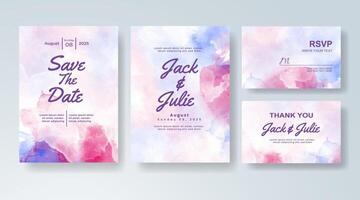 Digital artwork wedding invitation with soft colorful splashes. vector