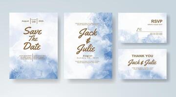 Fluid abstract watercolor elements in a romantic invite. vector