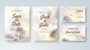 Digital canvas wedding invite with abstract color movement. vector