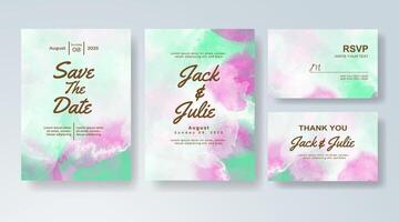 Soft abstract strokes create a charming wedding invitation. vector