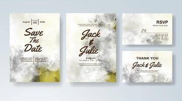Digital wedding invite with rich abstract watercolor blending. vector