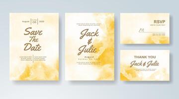 Artistic invitation template with modern watercolor abstractions. vector