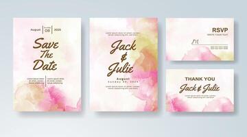 Light and colorful wedding card with abstract splash elements. vector