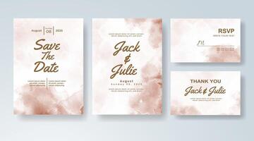 Watercolor-inspired wedding card with romantic abstract patterns. vector
