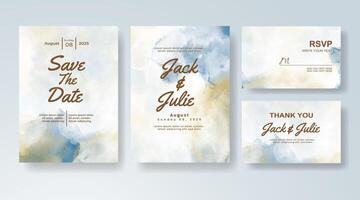 Digital art wedding invitation with soft splash watercolor aesthetics. vector