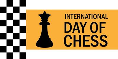 International Chess Day Banner with Yellow Background vector