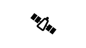 Satellite Icon Space Exploration Graphic Minimalist Design Element art vector