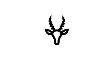 Antelope Head Icon Minimalist Line Art Design Element vector