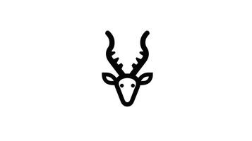 Antelope Head Icon Minimalist Line Art Design Element art design vector
