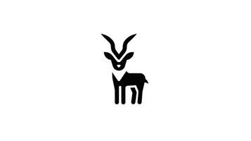 Antelope Head Icon Minimalist Line Art Design Element stand vector