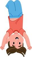 Child Doing a Handstand vector