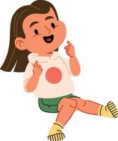 Joyful Child Sitting and Smiling vector