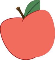 Apple with Leaf and Stem vector
