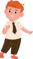 Smiling Boy in Formal Attire vector