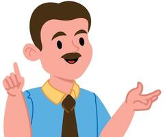 Smiling Man Gesturing Confidently vector
