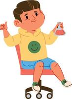 Boy with Flask on Chair vector