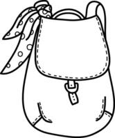 Backpack with Polka Dot Scarf Sketch vector