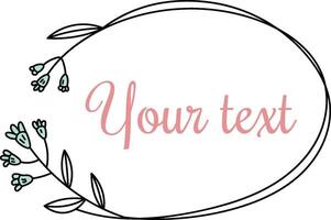 Floral Oval Frame with Text vector