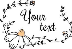 Floral Frame with Text Space Natural vector
