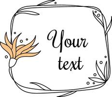 Floral Frame Design with Text Space vector
