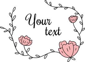 Floral Frame with Text Space Element vector