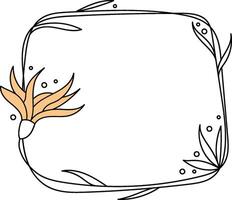 Floral Frame with Abstract Leaves vector