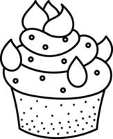 Cupcake with Swirled Frosting Design vector