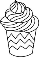 Cupcake with Swirled Frosting vector