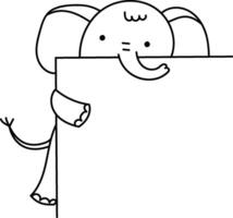 Elephant Peeking from Something vector