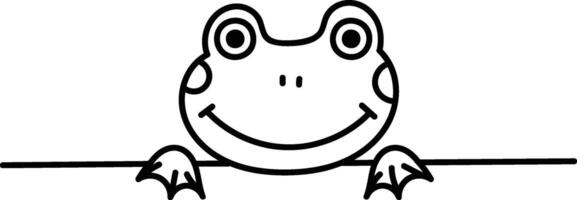 Smiling Frog Peeking from Something vector