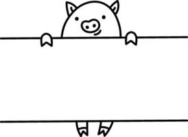 Pig Peeking from Something vector