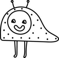 Smiling Bug Monster Doodle vector