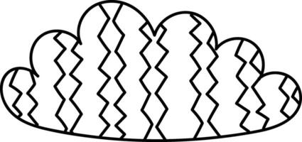 Zigzag Patterned Cloud Drawing vector