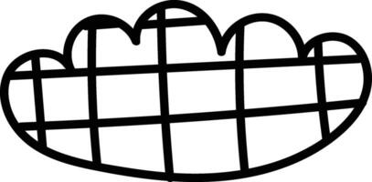 Outlined Cloud with Grid Pattern vector