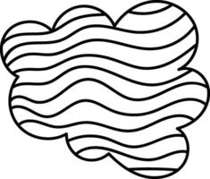 Abstract Cloud with Wavy Lines Style vector